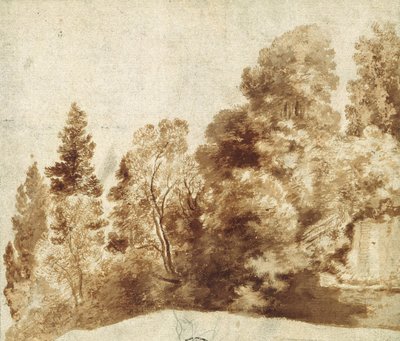 Group of Trees at a Wall by Herman van Swanevelt